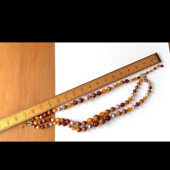 Moonglow 3-Strand Beaded Necklace Vintage 1960s Statement Choker - Picture 6 of 9